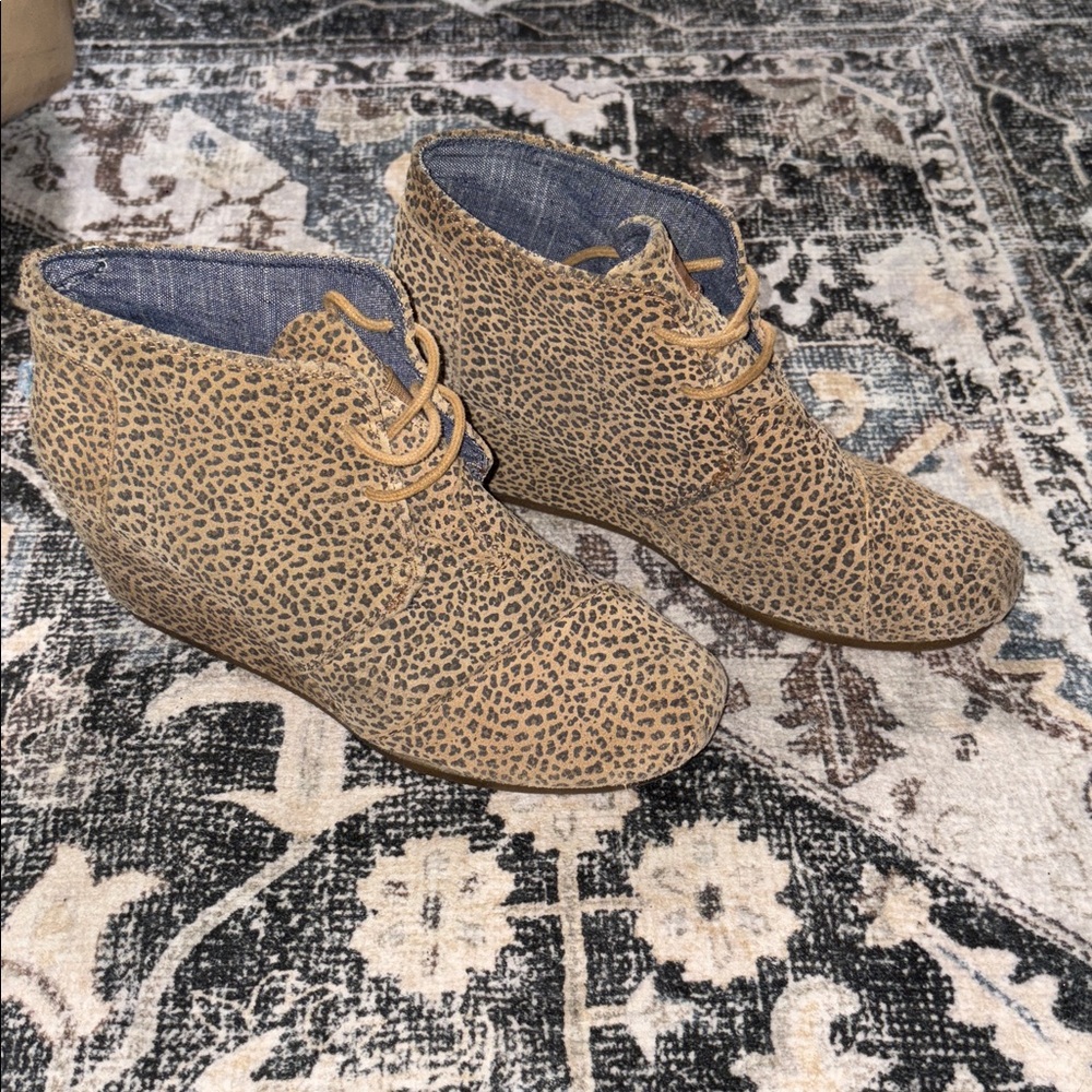 TOMS Leopard Print Ankle Boots